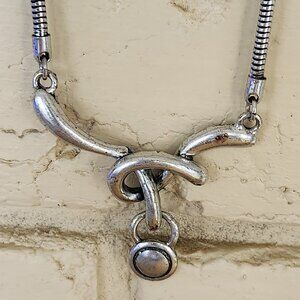 Vintage Mens Knotted Silver Necklace 18"